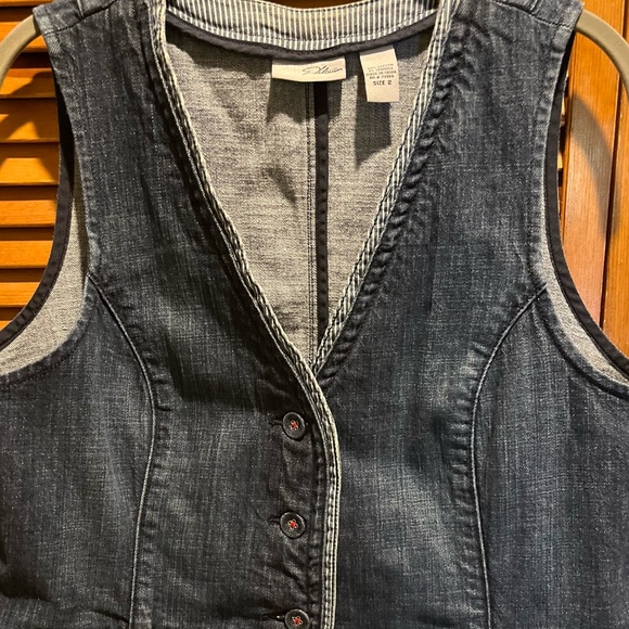 WOMENS CHICO’S PLATINUM SZ 2/Lg  DENIM VEST - Picture 4 of 8